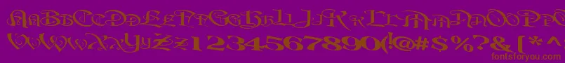 BeavertonplaceRegularTtext-Schriftart – Braune Schriften auf violettem Hintergrund