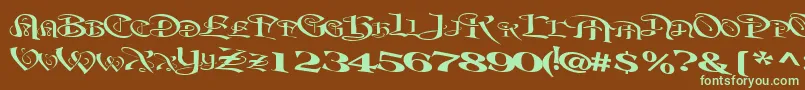 BeavertonplaceRegularTtext Font – Green Fonts on Brown Background