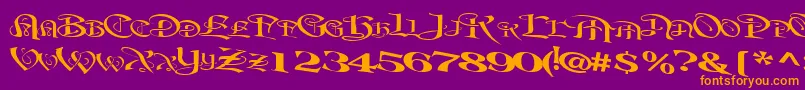 BeavertonplaceRegularTtext Font – Orange Fonts on Purple Background