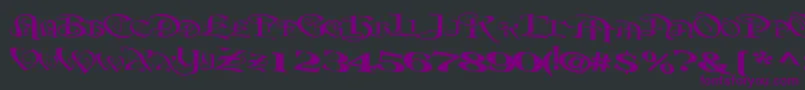 Шрифт BeavertonplaceRegularTtext – фиолетовые шрифты на чёрном фоне