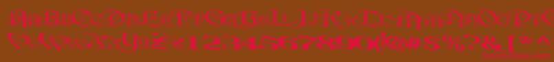 BeavertonplaceRegularTtext-fontti – punaiset fontit ruskealla taustalla