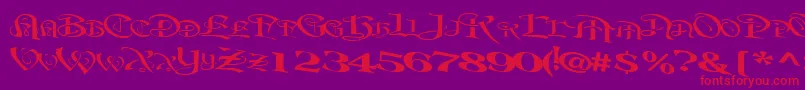 BeavertonplaceRegularTtext Font – Red Fonts on Purple Background