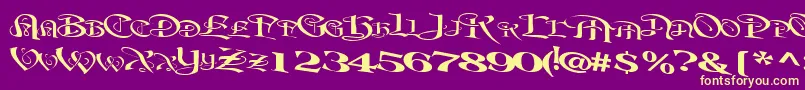 BeavertonplaceRegularTtext Font – Yellow Fonts on Purple Background