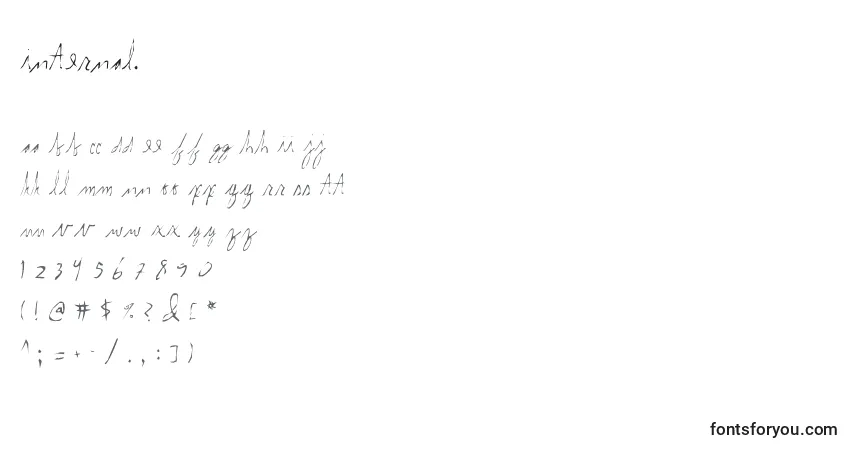 Internal. Font – alphabet, numbers, special characters