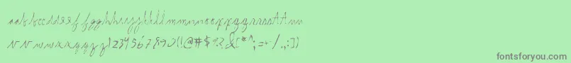 フォントInternal. – 緑の背景に灰色の文字