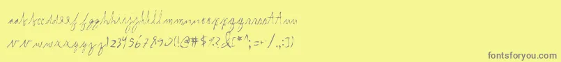 フォントInternal. – 黄色の背景に灰色の文字