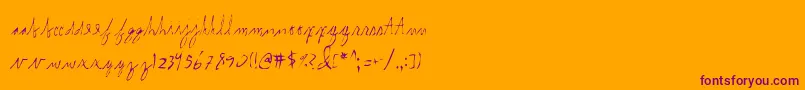 Internal.-Schriftart – Violette Schriften auf orangefarbenem Hintergrund