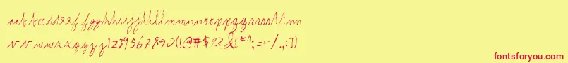 フォントInternal. – 赤い文字の黄色い背景