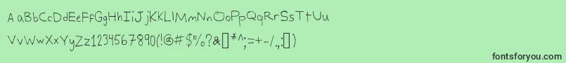 フォントAlexsWriting – 緑の背景に黒い文字