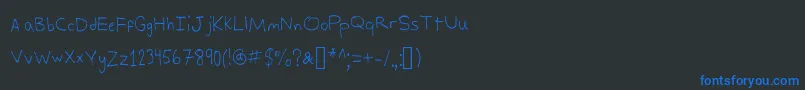 フォントAlexsWriting – 黒い背景に青い文字