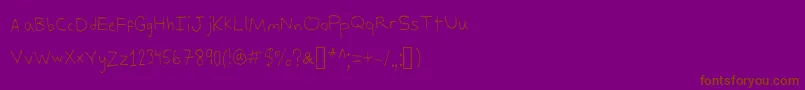 フォントAlexsWriting – 紫色の背景に茶色のフォント