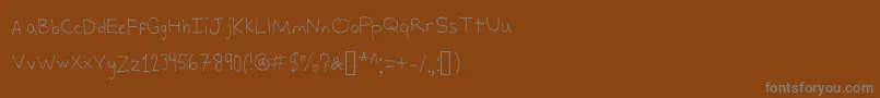 フォントAlexsWriting – 茶色の背景に灰色の文字