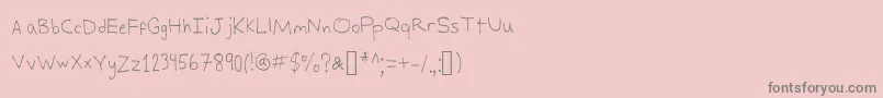 AlexsWriting-fontti – harmaat kirjasimet vaaleanpunaisella taustalla