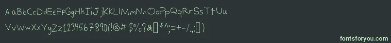 Fonte AlexsWriting – fontes verdes em um fundo preto