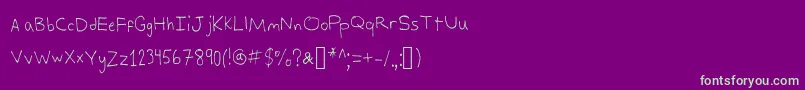 フォントAlexsWriting – 紫の背景に緑のフォント