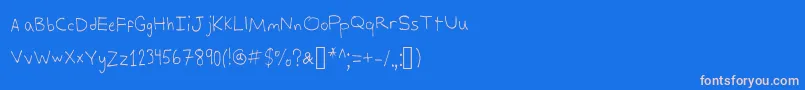 AlexsWriting Font – Pink Fonts on Blue Background