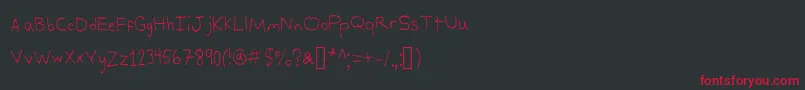 フォントAlexsWriting – 黒い背景に赤い文字