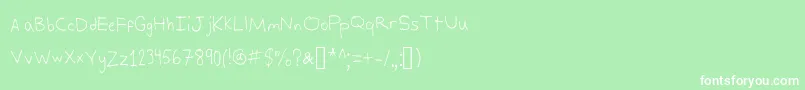 AlexsWriting Font – White Fonts on Green Background