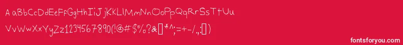 AlexsWriting Font – White Fonts on Red Background