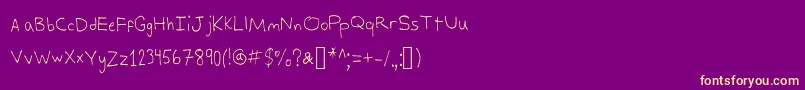 Шрифт AlexsWriting – жёлтые шрифты на фиолетовом фоне