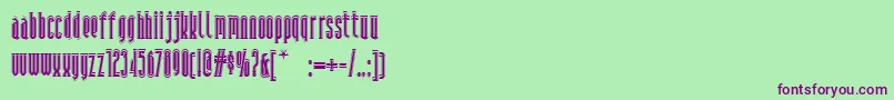 Andiron Font – Purple Fonts on Green Background