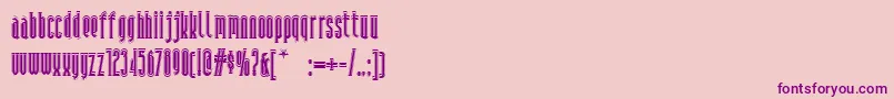 Andiron-Schriftart – Violette Schriften auf rosa Hintergrund