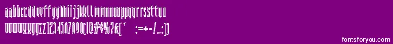 Andiron-Schriftart – Weiße Schriften auf violettem Hintergrund
