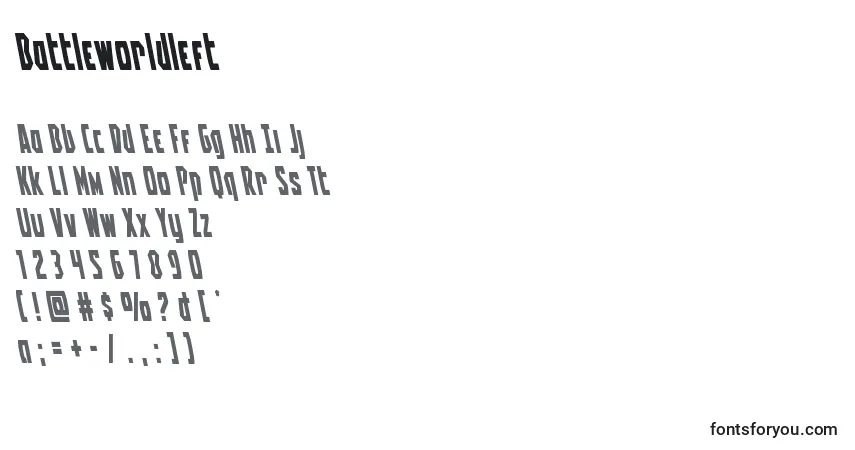 Battleworldleftフォント–アルファベット、数字、特殊文字