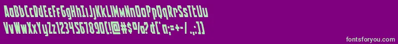 Battleworldleft Font – Green Fonts on Purple Background