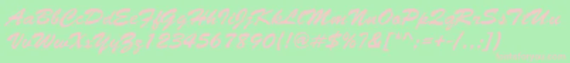 BrushstrokeRegular Font – Pink Fonts on Green Background