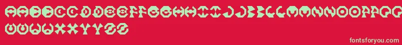 フォントOctoFont – 赤い背景に緑の文字