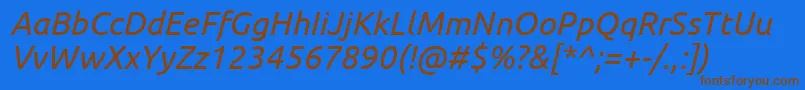 UbuntuItalic Font – Brown Fonts on Blue Background