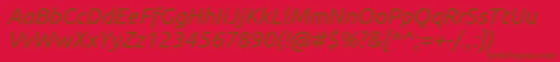 UbuntuItalic Font – Brown Fonts on Red Background