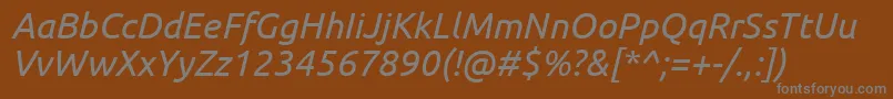 Шрифт UbuntuItalic – серые шрифты на коричневом фоне