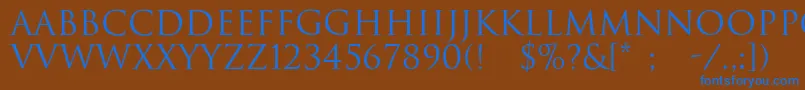 DwitanRegular Font – Blue Fonts on Brown Background