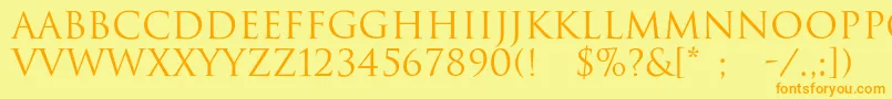 DwitanRegular Font – Orange Fonts on Yellow Background