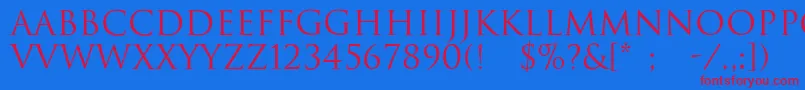 DwitanRegular Font – Red Fonts on Blue Background