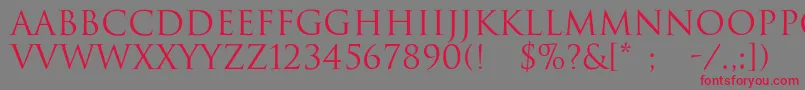 DwitanRegular-Schriftart – Rote Schriften auf grauem Hintergrund