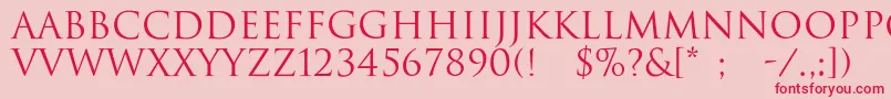 DwitanRegular Font – Red Fonts on Pink Background