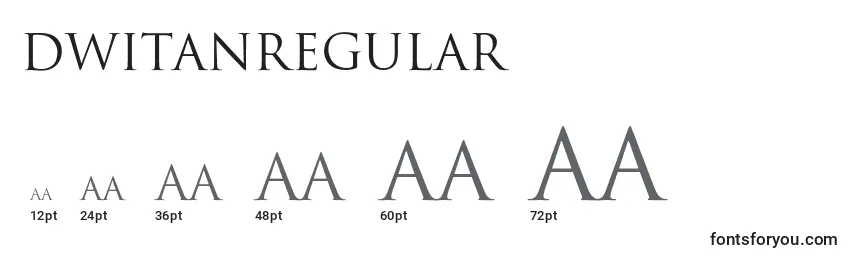 Размеры шрифта DwitanRegular