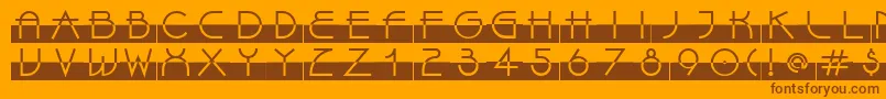 フォントLinotypeBixPlain – オレンジの背景に茶色のフォント