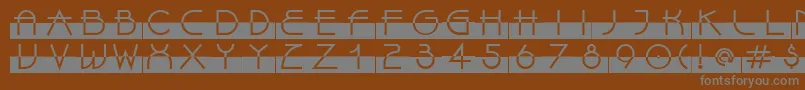 LinotypeBixPlain-Schriftart – Graue Schriften auf braunem Hintergrund