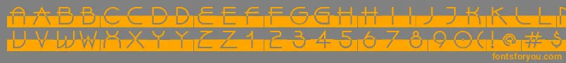 LinotypeBixPlain-Schriftart – Orangefarbene Schriften auf grauem Hintergrund