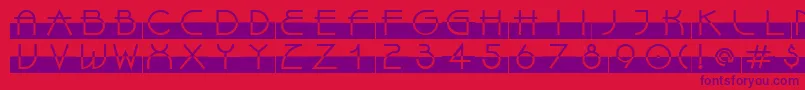 Fonte LinotypeBixPlain – fontes roxas em um fundo vermelho