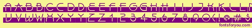 LinotypeBixPlain-Schriftart – Violette Schriften auf gelbem Hintergrund