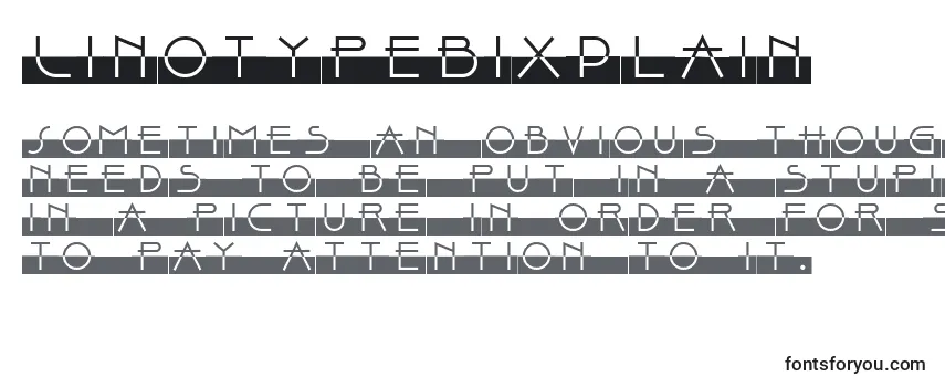 Przegląd czcionki LinotypeBixPlain