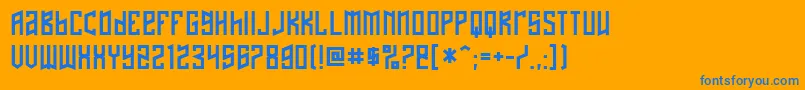 Nafta Font – Blue Fonts on Orange Background