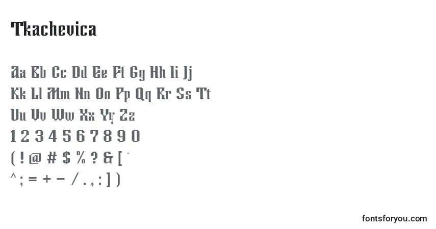 Schriftart Tkachevica – Alphabet, Zahlen, spezielle Symbole