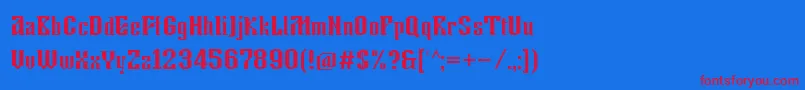 Tkachevica Font – Red Fonts on Blue Background
