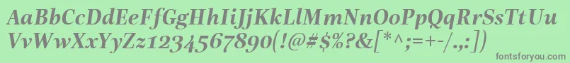 LinotypeReallyDemiBoldItalic Font – Gray Fonts on Green Background